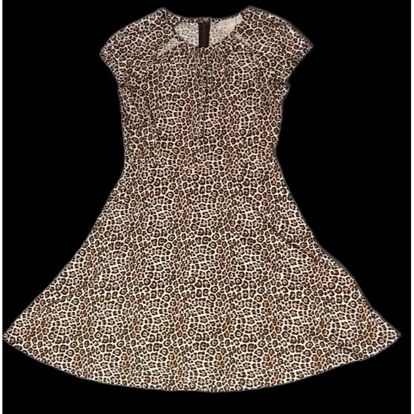 Michael Kors Dresses & Skirts - Michael Kors Fit And Flare Skater Dress S Leopard Cheetah Animal Print Mob Wife